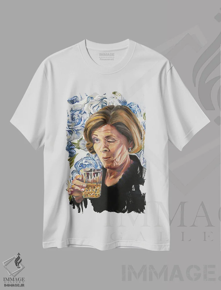 تیشرت سفید طرح دار لوسیل، تزئینی اثر هدر پری | immage.ir