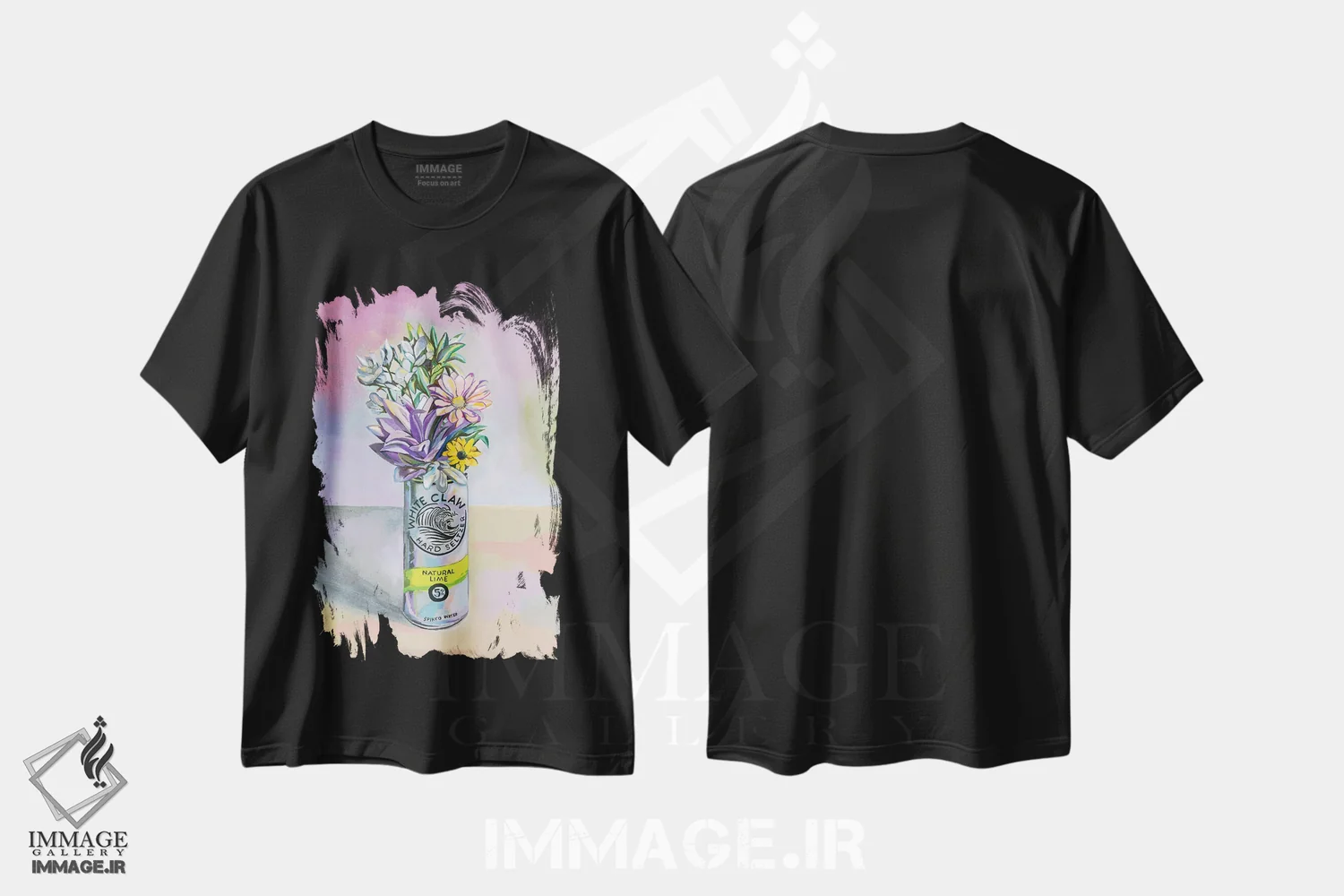 تیشرت مشکی طرح دار طبیعت بی جان سلتر شماره ۳، دکور معاصر اثر هدر پری | فروشگاه ایماژ