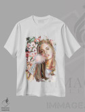 تیشرت سفید طرح دار شر، تزئینی اثر هدر پری | فروشگاه ایماژ