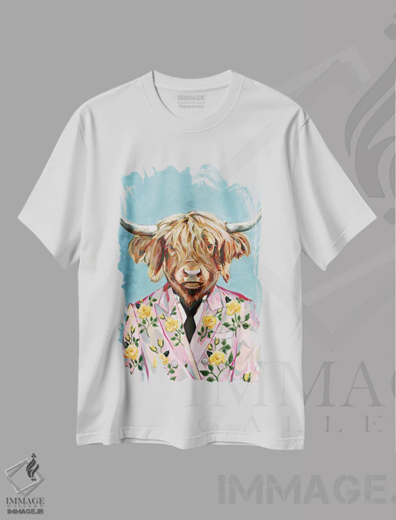 تیشرت سفید طرح دار گاو گوچی، تزئینی اثر هدر پری | immage.ir