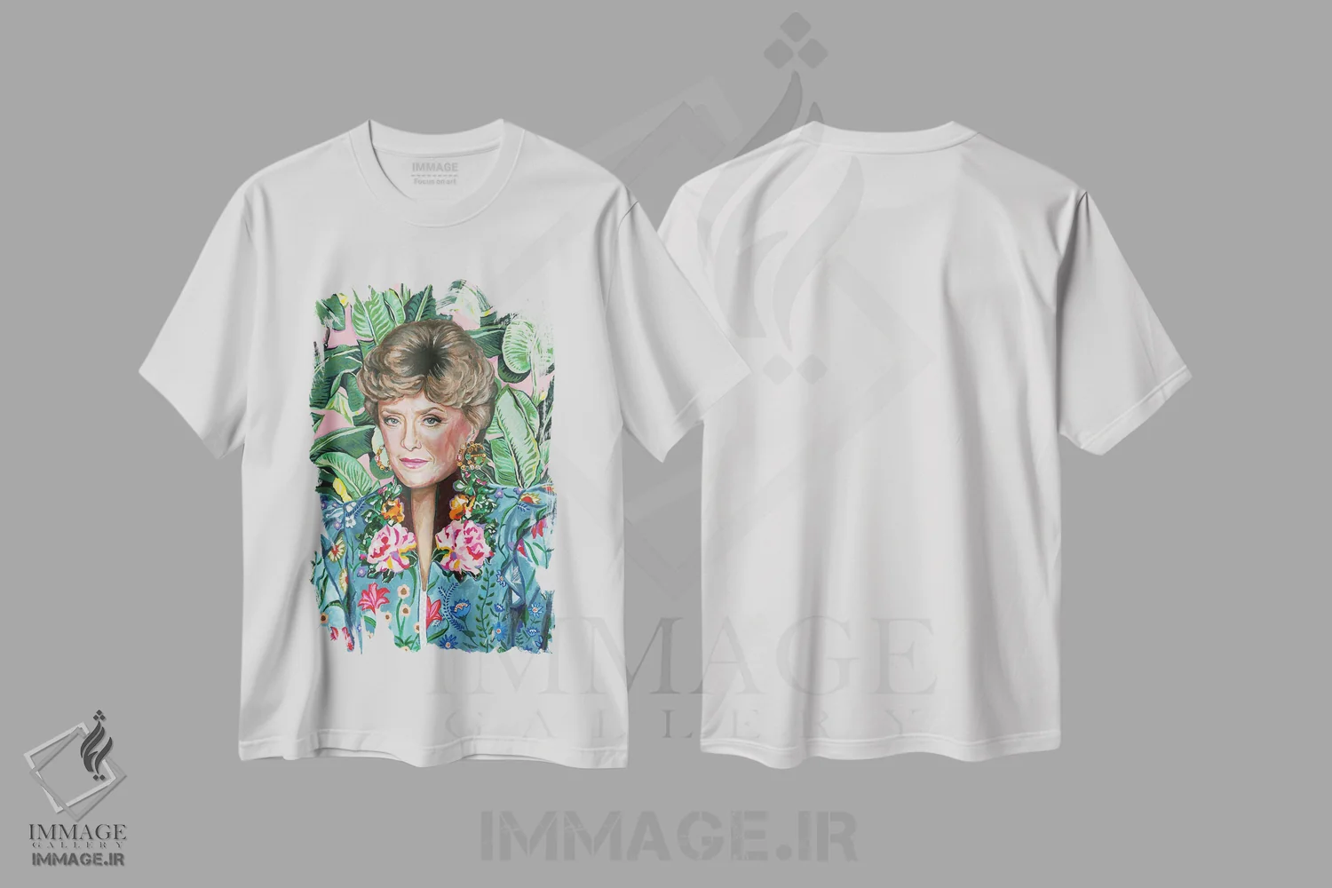 تیشرت سفید طرح دار بلانش، تزئینی اثر هدر پری | فروشگاه ایماژ