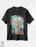 تیشرت مشکی طرح دار سوفیا، تزئینی اثر هدر پری | فروشگاه ایماژ