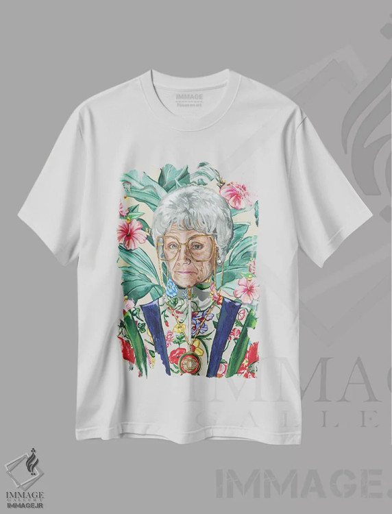 تیشرت سفید طرح دار سوفیا، تزئینی اثر هدر پری | immage.ir