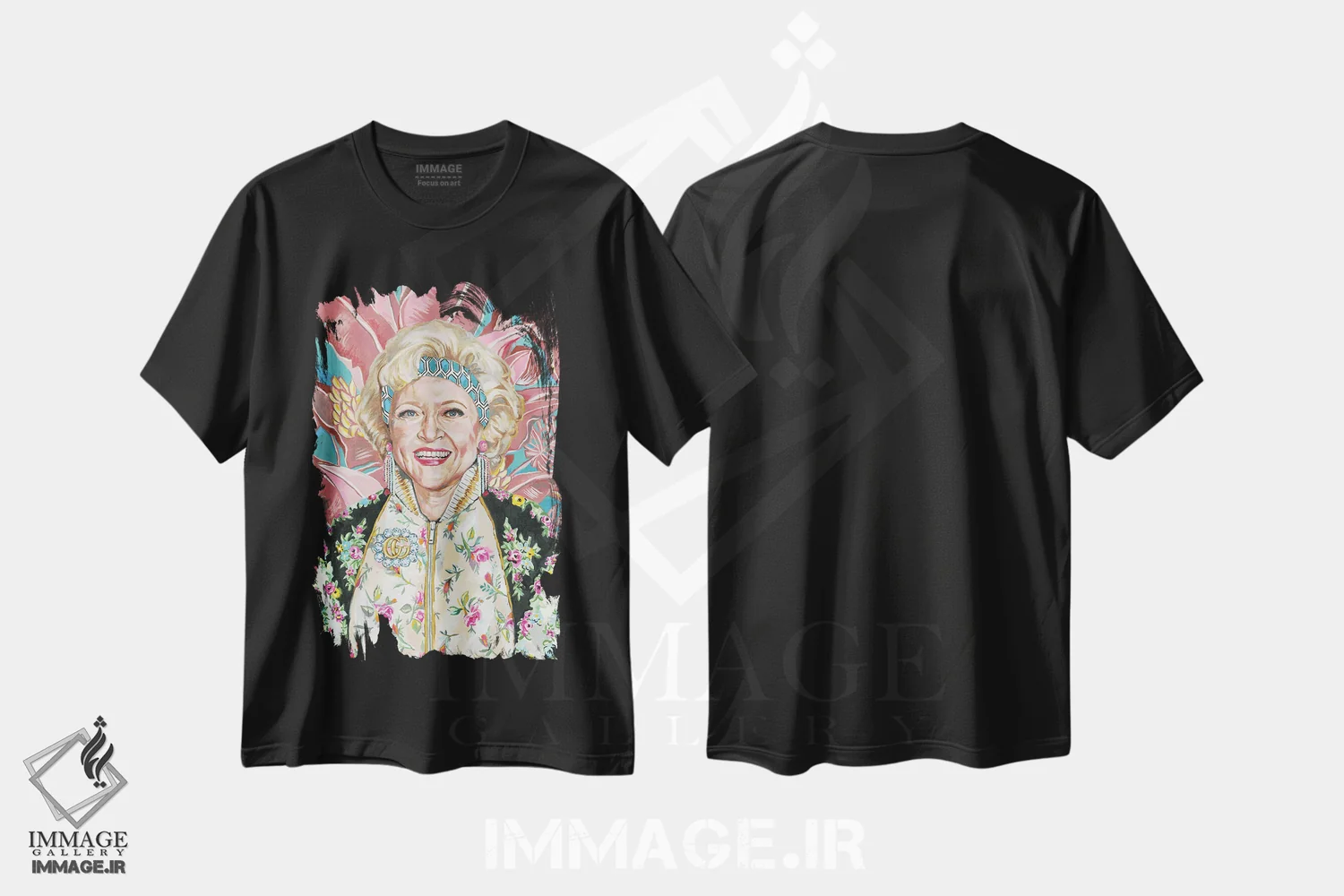 تیشرت مشکی طرح دار رز، تزئینی اثر هدر پری | immage.ir