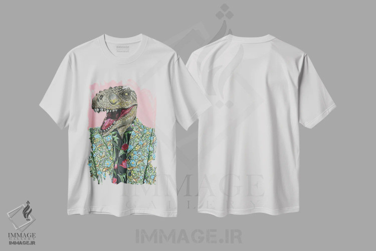 تیشرت سفید طرح دار تی رکس گوچی، هنر فاخر معاصر اثر هدر پری | immage.ir