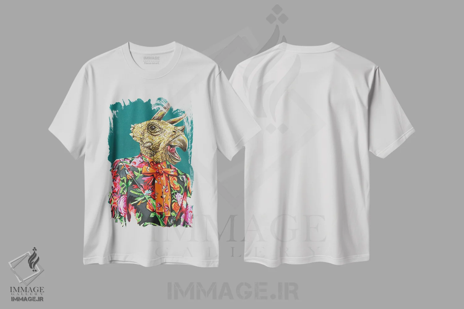 تیشرت سفید طرح دار تریسراتوپس گوچی، هنر فاخر معاصر اثر هدر پری | فروشگاه ایماژ
