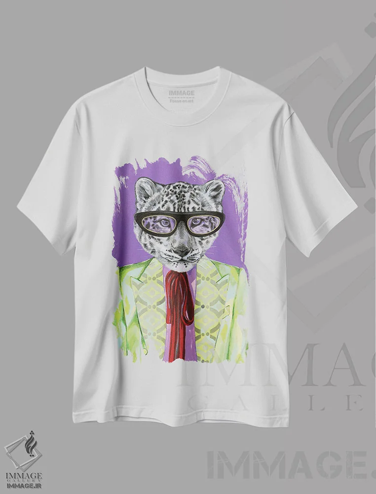 تیشرت سفید طرح دار پلنگ برفی گوچی، تزئینی اثر هدر پری | immage.ir