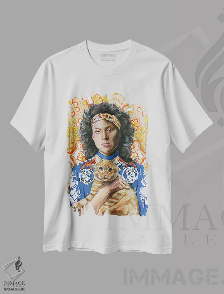 تیشرت سفید طرح دار ریپلی، تزئینی اثر هدر پری | immage.ir