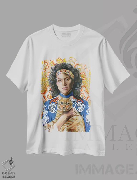 تیشرت سفید طرح دار ریپلی، تزئینی اثر هدر پری | immage.ir