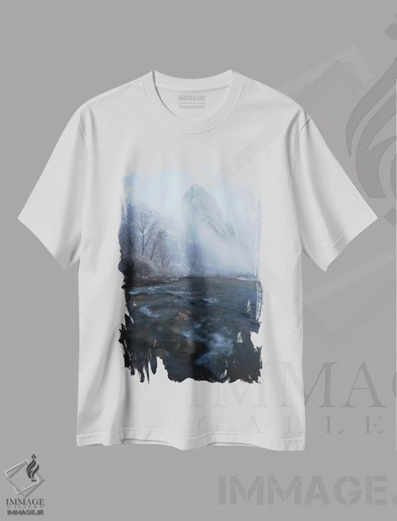 تیشرت سفید طرح دار تخت بزرگ، مدیوم اثر هانتر پیج | immage.ir