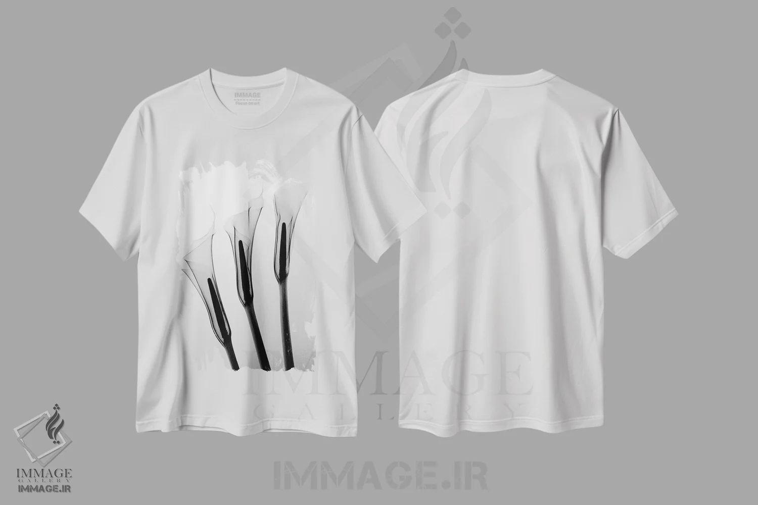 تیشرت سفید طرح دار کالاس یک، عکاسی سیاه و سفید اثر هونگ فام | فروشگاه ایماژ