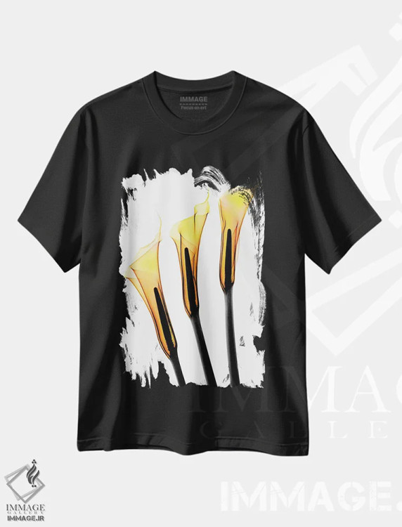 تیشرت مشکی طرح دار کالاس دو، عکاسی هنری فاخر اثر هونگ فام | immage.ir