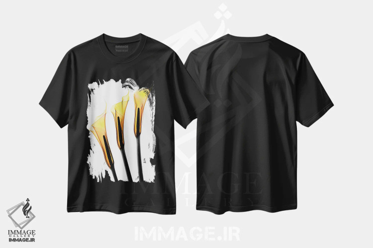 تیشرت مشکی طرح دار کالاس دو، عکاسی هنری فاخر اثر هونگ فام | immage.ir