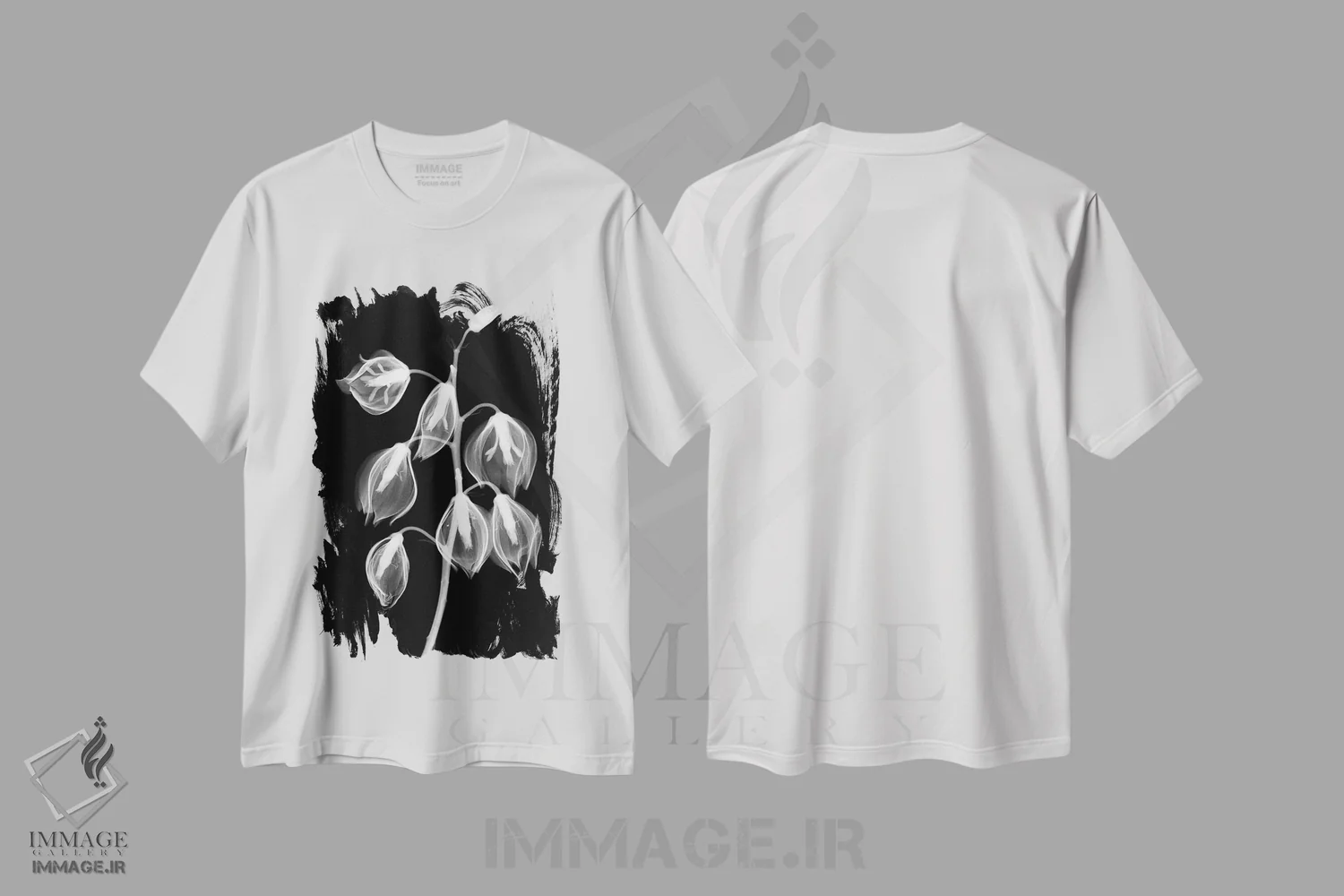 تیشرت سفید طرح دار یوکا معکوس، عکاسی سیاه و سفید اثر هونگ فام | immage.ir