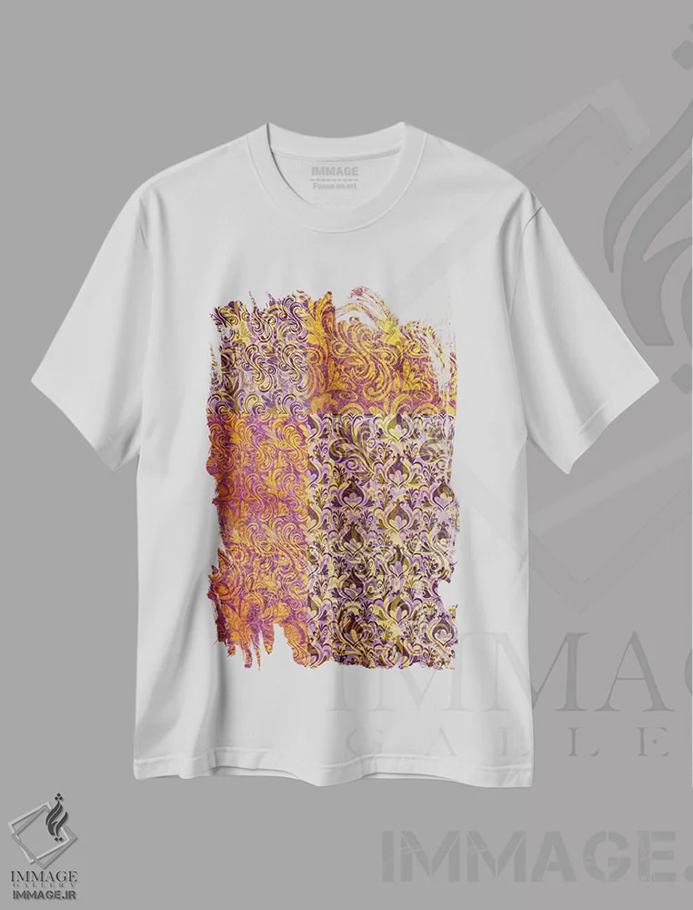 تیشرت سفید طرح دار درخشش سوزان، تزئینی اثر فایو بای فایو کالکتیو | immage.ir
