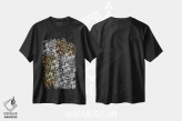تیشرت مشکی طرح دار حرکت تکامل یابنده در نقره ای، آبستره اثر فایو بای فایو کالکتیو | immage.ir