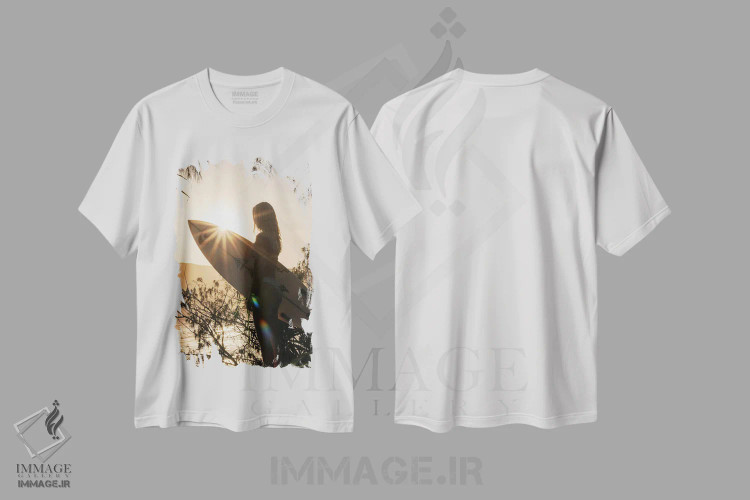 تیشرت سفید طرح دار نور صبحگاهی، تزئینی اثر هانا پریویت | فروشگاه ایماژ