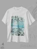 تیشرت سفید طرح دار کم عمق های آب زلال، تزئینی اثر هانا پریویت | فروشگاه ایماژ