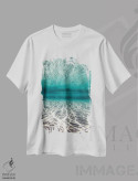 تیشرت سفید طرح دار زیر موج شکسته، تزئینی اثر هانا پریویت | فروشگاه ایماژ