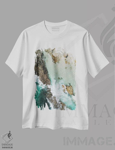 تیشرت سفید طرح دار استخر شامپاین، عکاسی هوایی اثر هانا پریویت | فروشگاه ایماژ