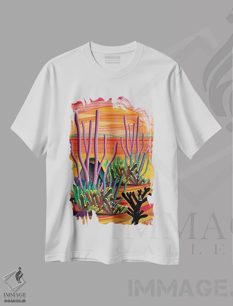 تیشرت سفید طرح دار آهو، دکور معاصر اثر چارلز هارکر | immage.ir