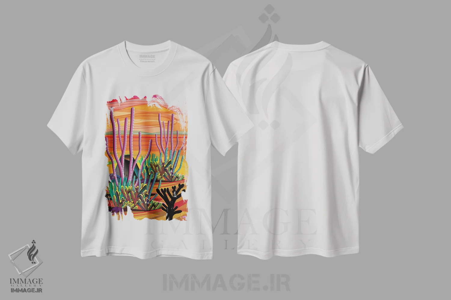 تیشرت سفید طرح دار آهو، دکور معاصر اثر چارلز هارکر | immage.ir