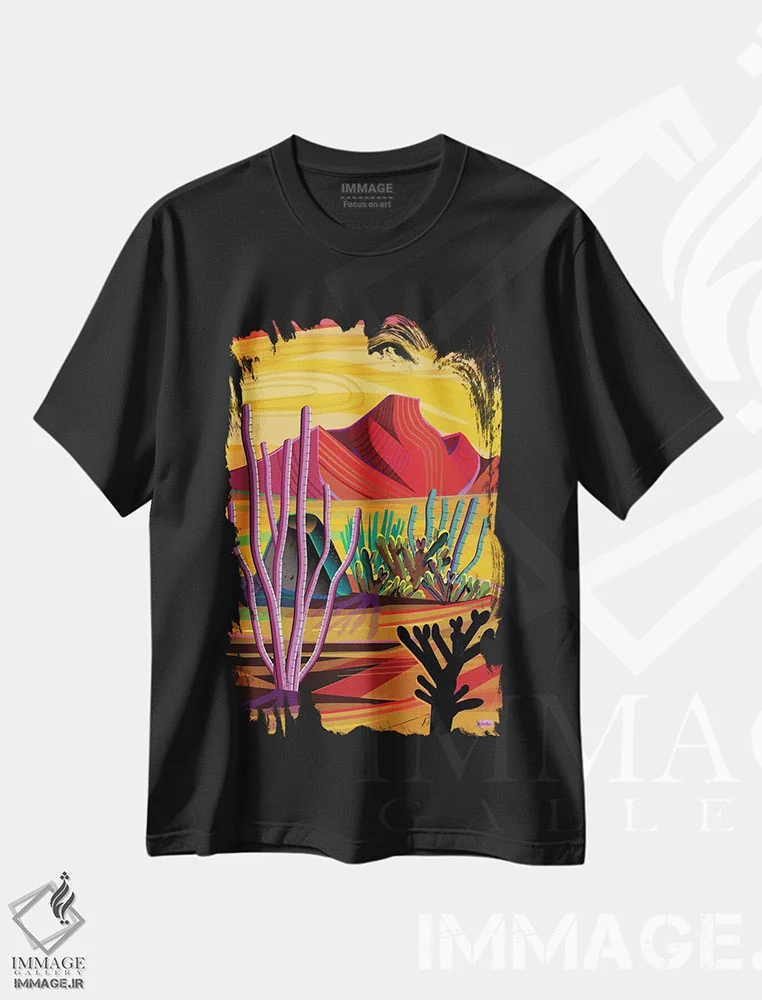 تیشرت مشکی طرح دار کوه عشق، دکور معاصر اثر چارلز هارکر | immage.ir