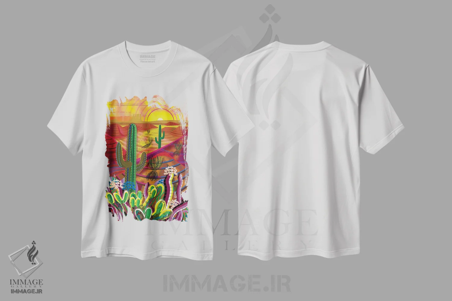 تیشرت سفید طرح دار سحرگاه پایوت، دکور معاصر اثر چارلز هارکر | فروشگاه ایماژ