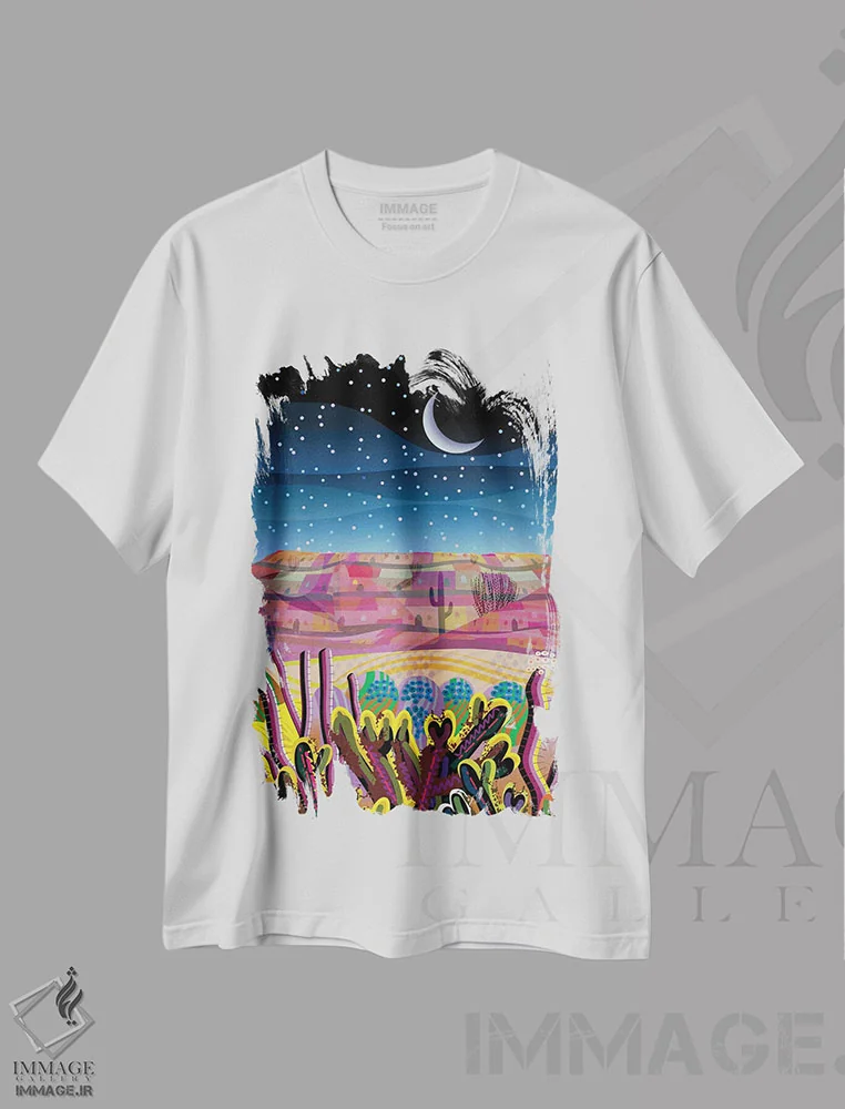 تیشرت سفید طرح دار جشن های دسامبر، تزئینی اثر چارلز هارکر | immage.ir