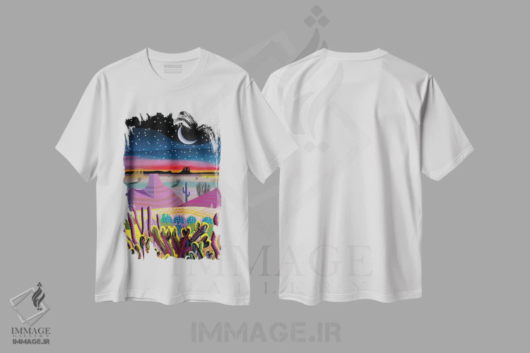 تیشرت سفید طرح دار پیش از طلوع، تزئینی اثر چارلز هارکر | فروشگاه ایماژ