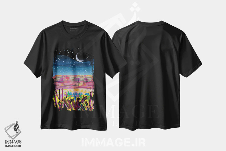 تیشرت مشکی طرح دار جشن های دسامبر، تزئینی اثر چارلز هارکر | فروشگاه ایماژ