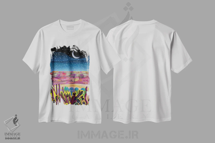 تیشرت سفید طرح دار جشن های دسامبر، تزئینی اثر چارلز هارکر | immage.ir