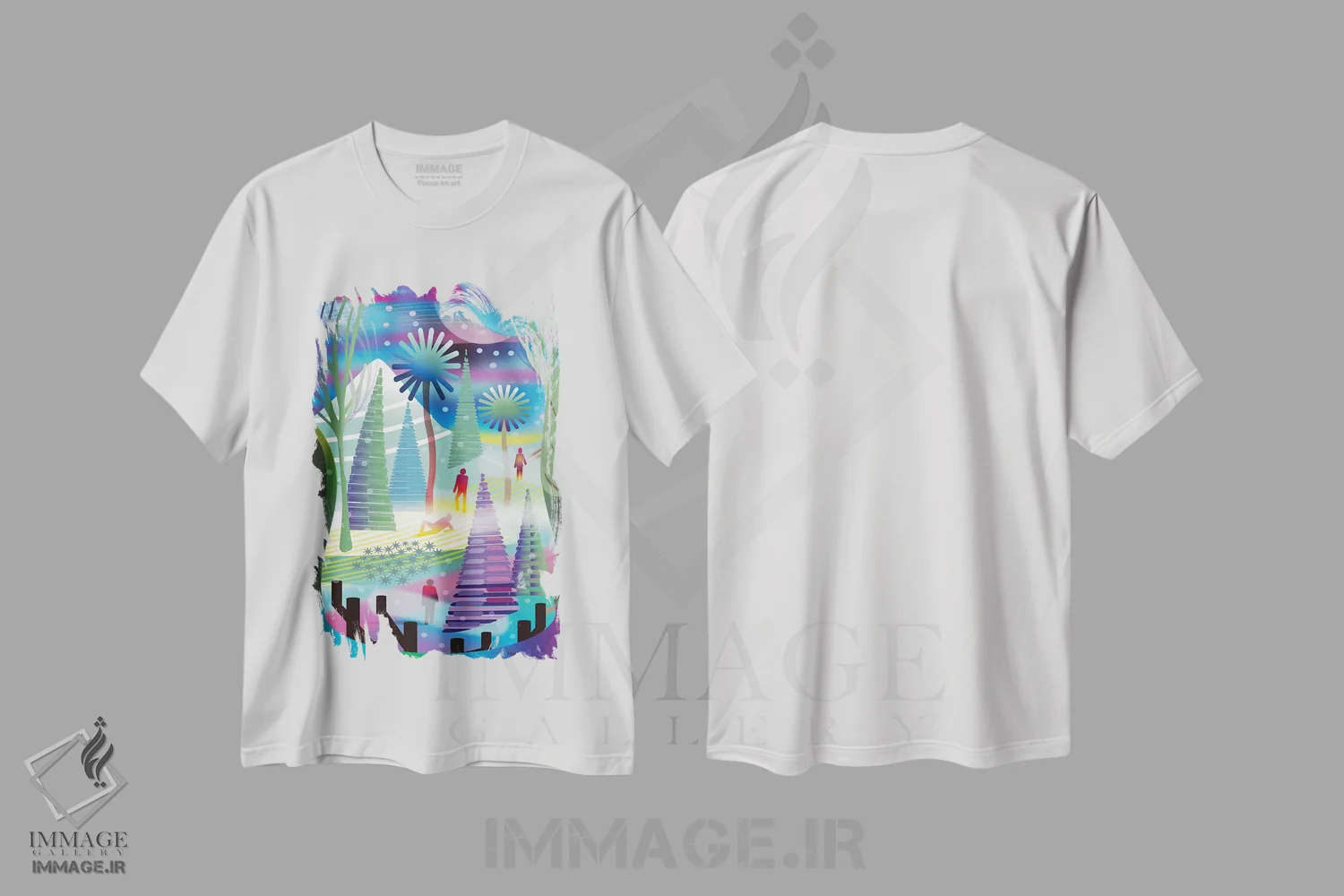 تیشرت سفید طرح دار ما کجا هستیم؟، هنر دیجیتال اثر چارلز هارکر | immage.ir