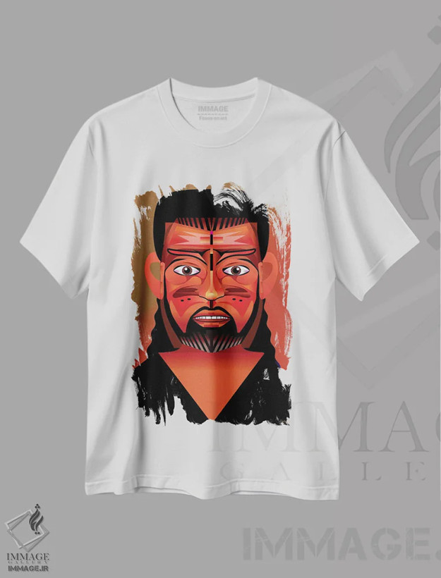 تیشرت سفید طرح دار هکتور، تزئینی اثر چارلز هارکر | فروشگاه ایماژ