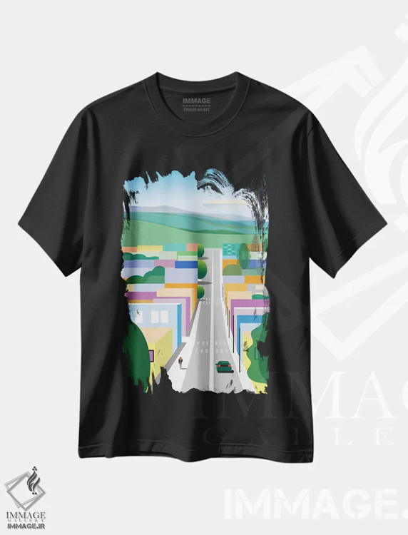 تیشرت مشکی طرح دار سان لوئیس اوبیسپو، تزئینی اثر چارلز هارکر | فروشگاه ایماژ