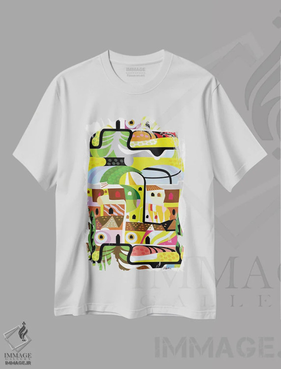 تیشرت سفید طرح دار یادگار بابل اثر چارلز هارکر | immage.ir