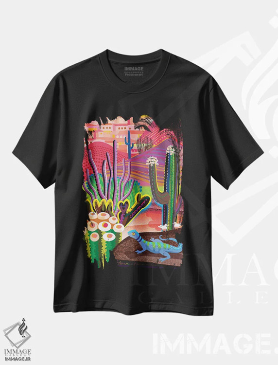 تیشرت مشکی طرح دار پارک کوه شمالی، تزئینی اثر چارلز هارکر | immage.ir