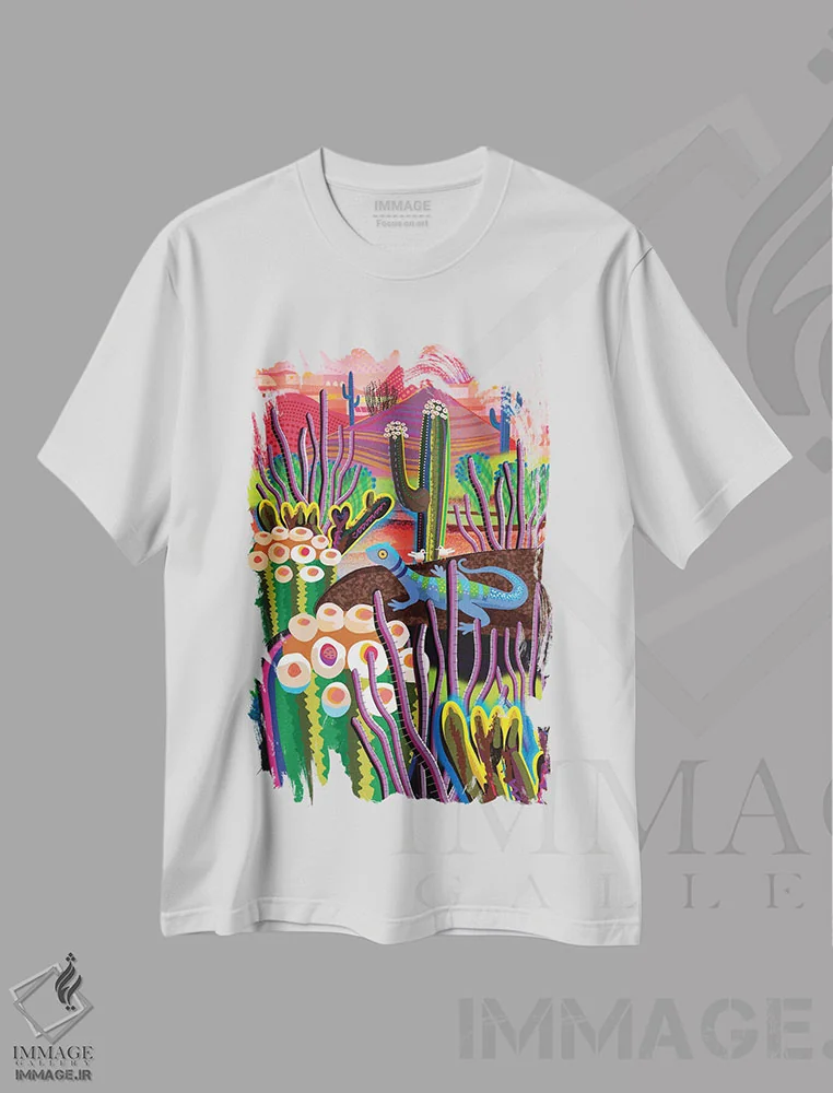 تیشرت سفید طرح دار سانی اسلوپ، تزئینی اثر چارلز هارکر | immage.ir
