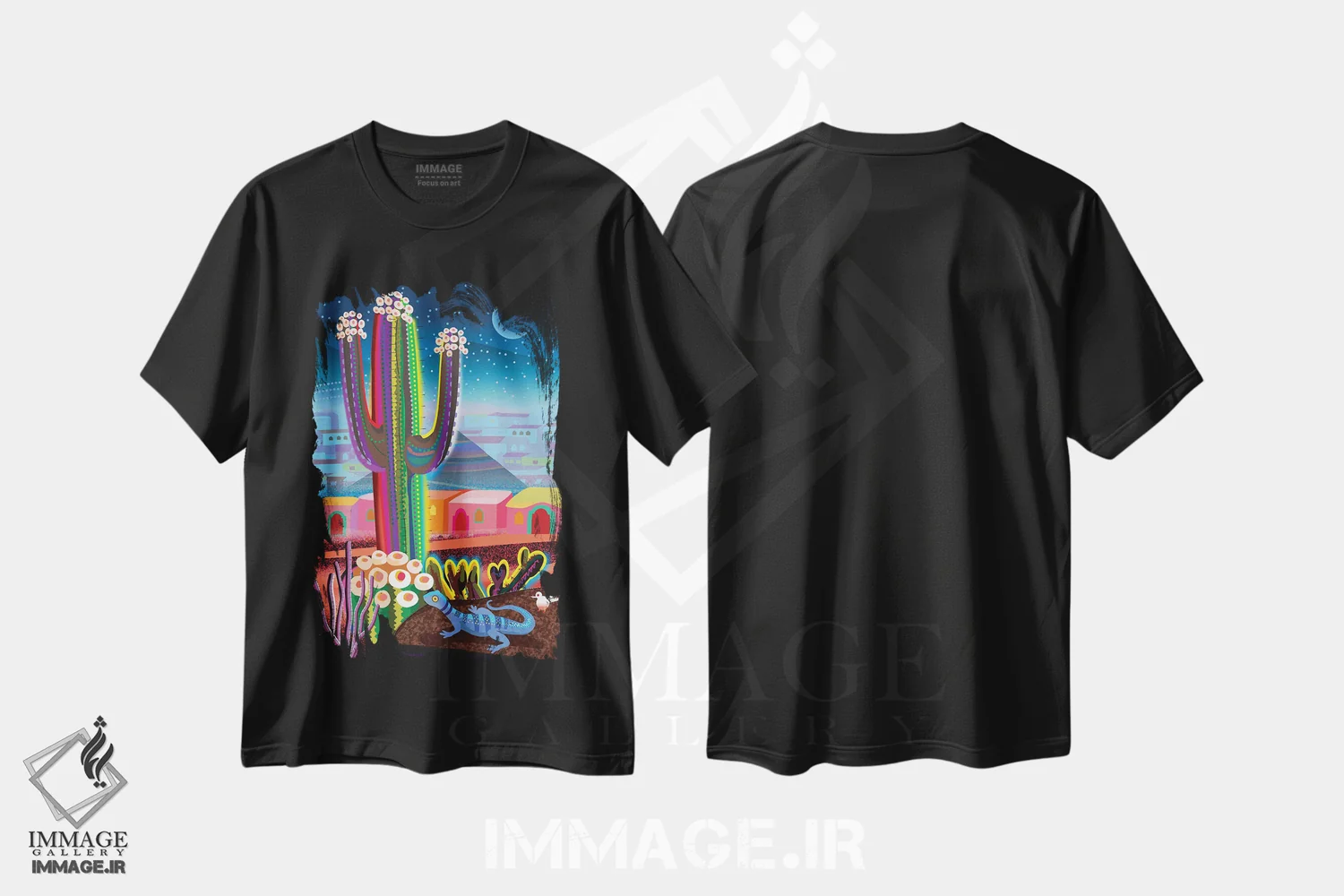 تیشرت مشکی طرح دار ارموسییو، تزئینی اثر چارلز هارکر | immage.ir