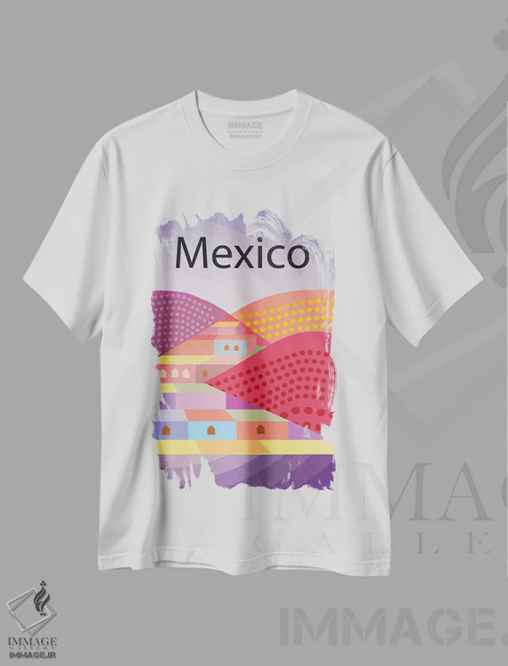 تیشرت سفید طرح دار پوستر مکزیک، تزئینی اثر چارلز هارکر | فروشگاه ایماژ