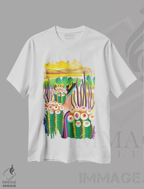 تیشرت سفید طرح دار دره مورونگو، تزئینی اثر چارلز هارکر | immage.ir