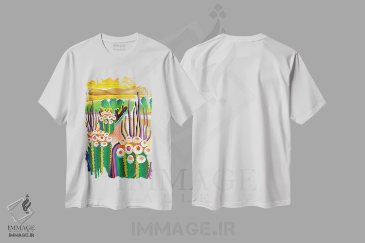 تیشرت سفید طرح دار دره مورونگو، تزئینی اثر چارلز هارکر | immage.ir