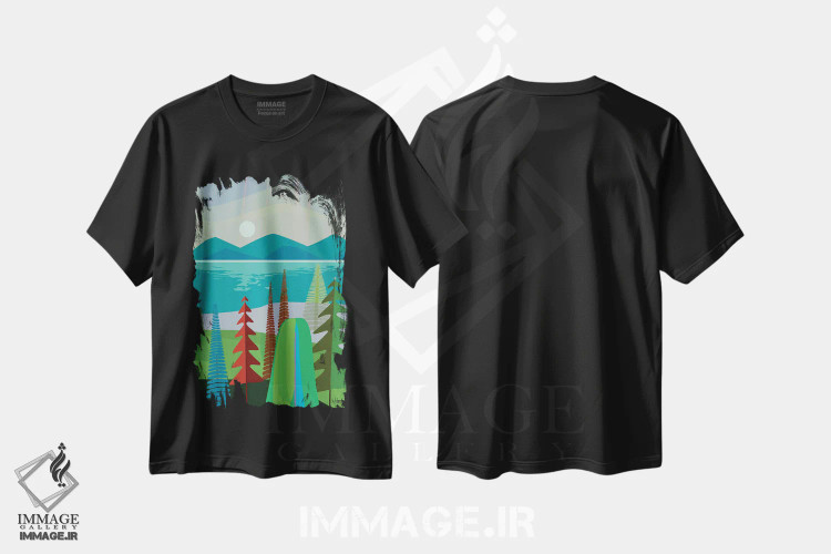 تیشرت مشکی طرح دار کانادا، تزئینی اثر چارلز هارکر | فروشگاه ایماژ