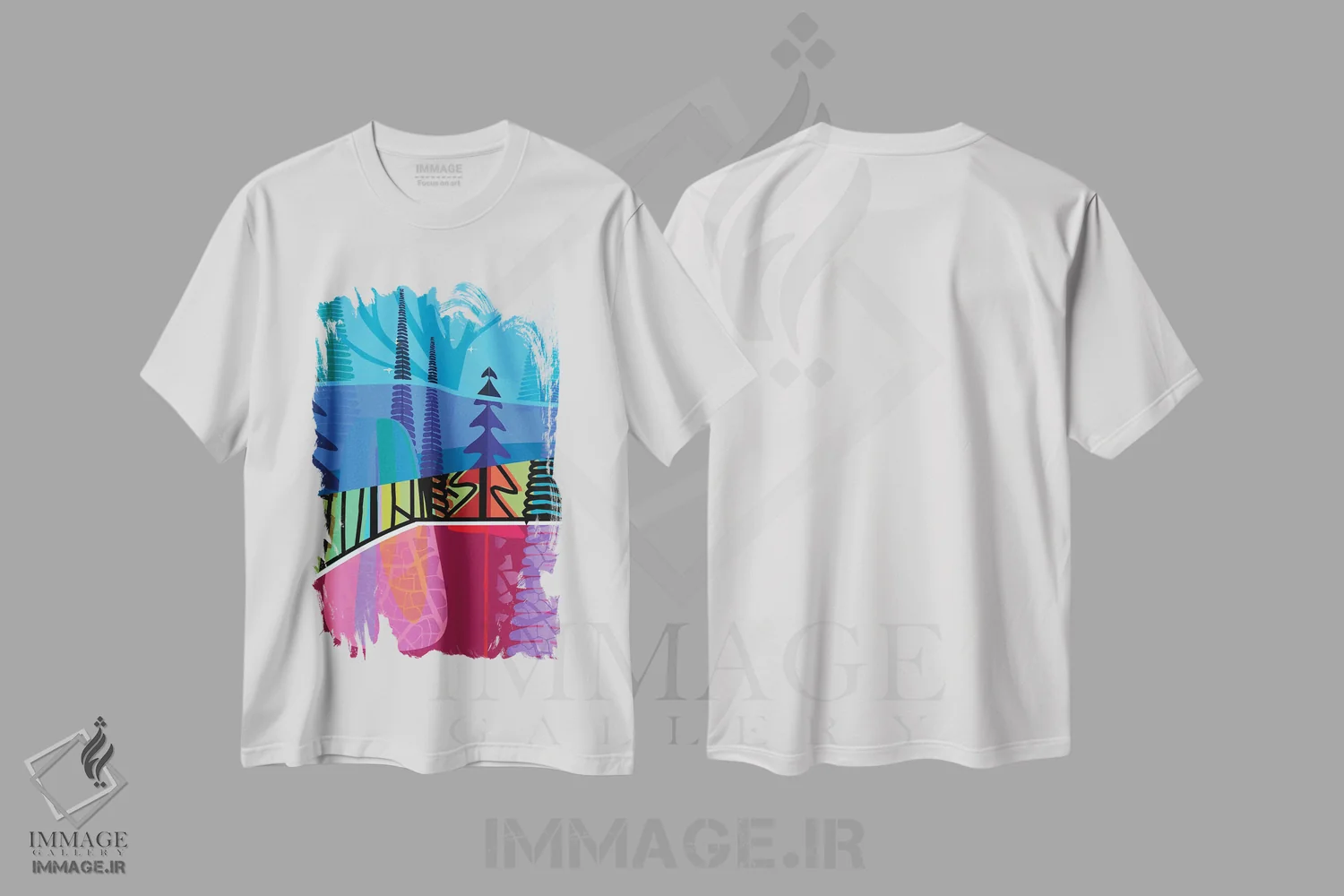 تیشرت سفید طرح دار وین، آبستره اثر چارلز هارکر | immage.ir