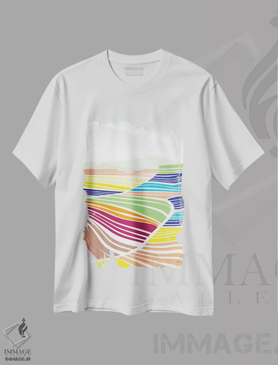 تیشرت سفید طرح دار گراند کانیون، آبستره اثر چارلز هارکر | immage.ir