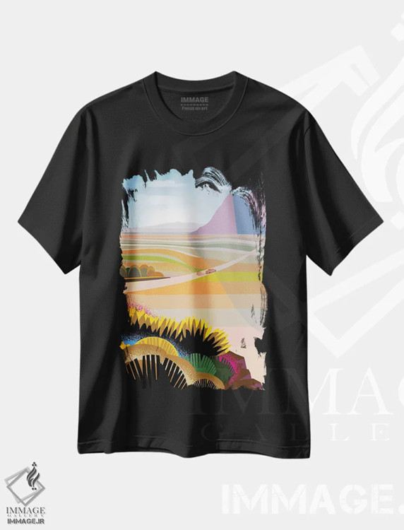 تیشرت مشکی طرح دار پایان جاده، تزئینی اثر چارلز هارکر | immage.ir