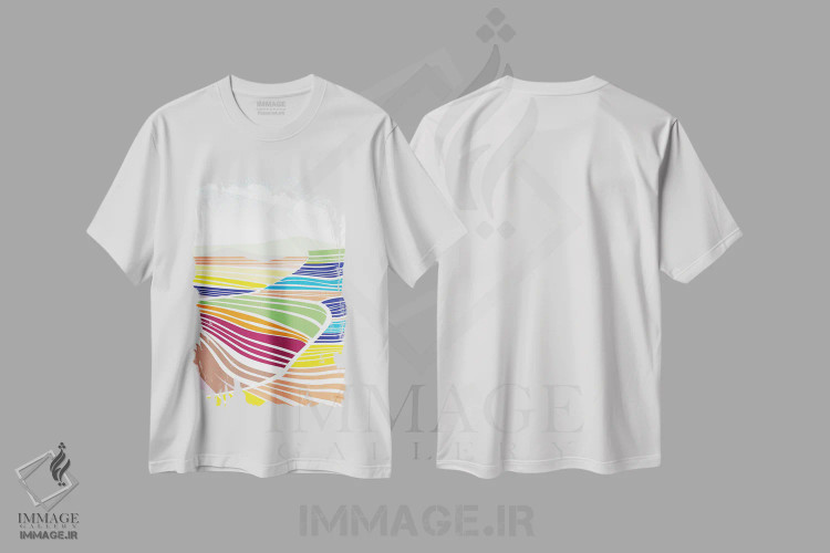 تیشرت سفید طرح دار گراند کانیون، آبستره اثر چارلز هارکر | immage.ir