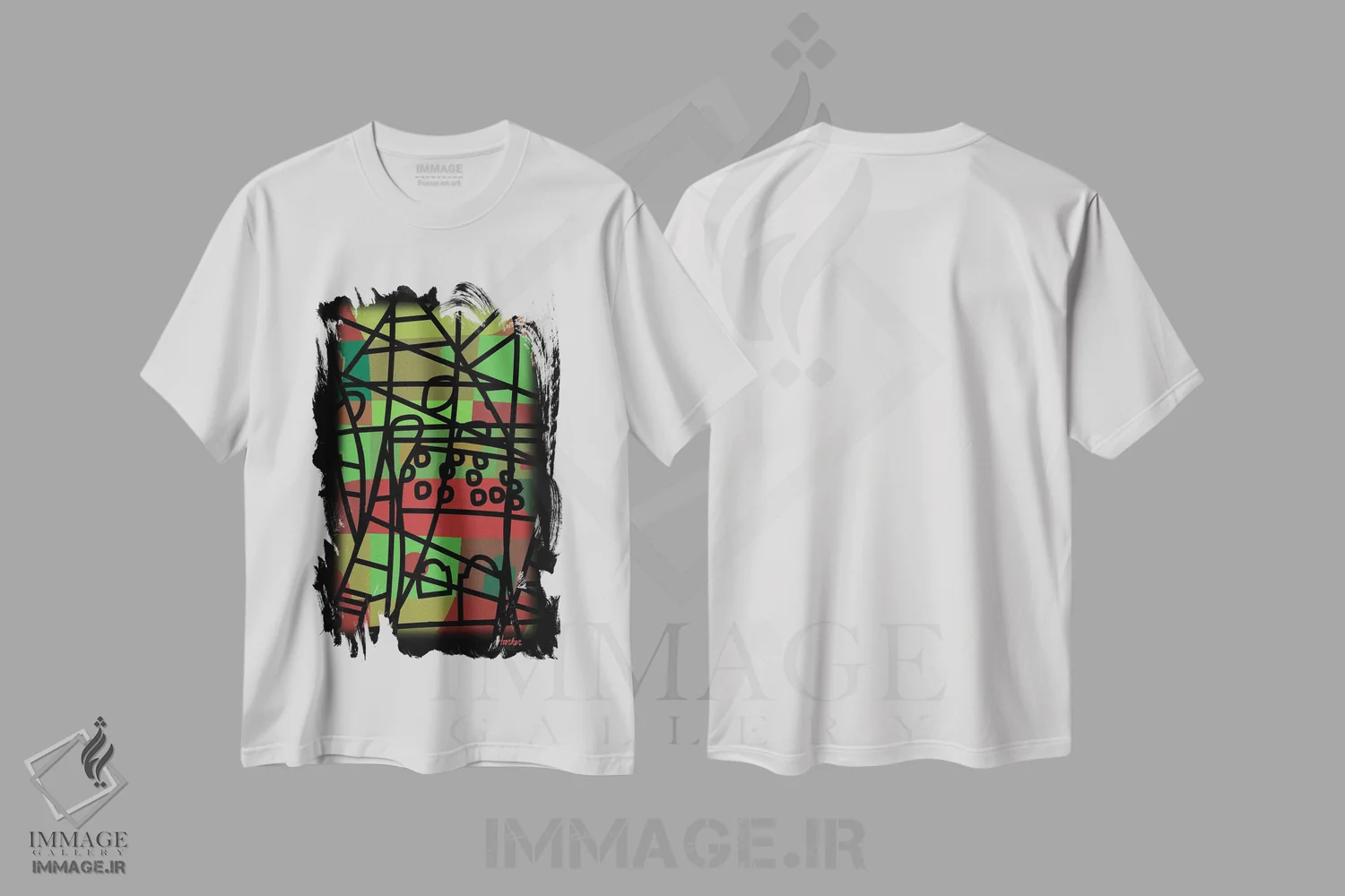 تیشرت سفید طرح دار شفق در هند، آبستره اثر چارلز هارکر | immage.ir