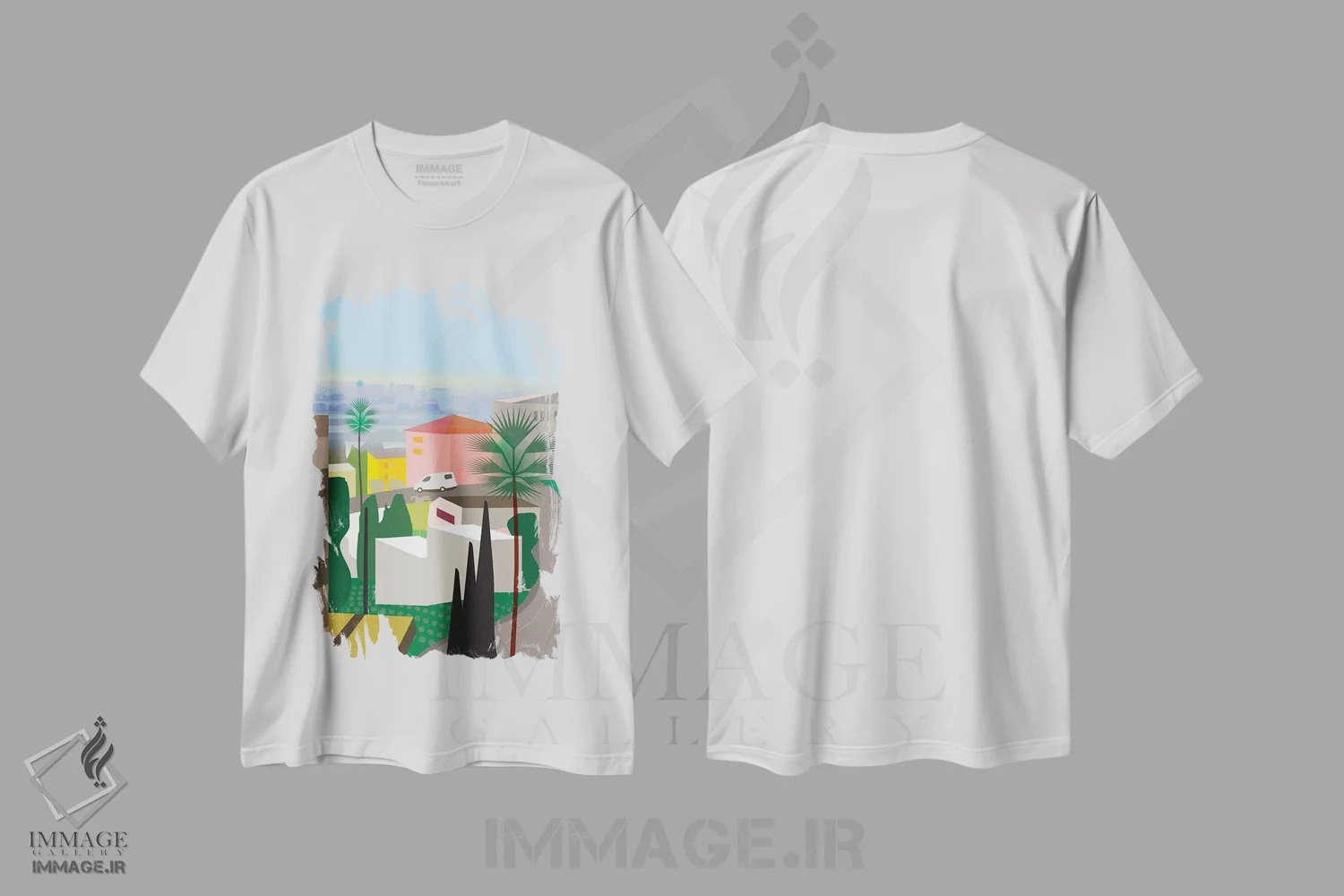 تیشرت سفید طرح دار لس آنجلس را دوست دارم، تزئینی اثر چارلز هارکر | immage.ir
