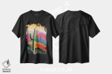 تیشرت مشکی طرح دار طلوع ساگوارو، آبستره اثر چارلز هارکر | فروشگاه ایماژ